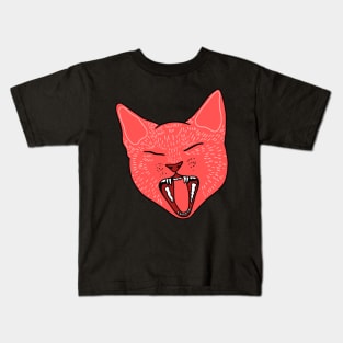 Cute Cat Yawning - Aesthetic Tumblr Meow Kitty Kids T-Shirt